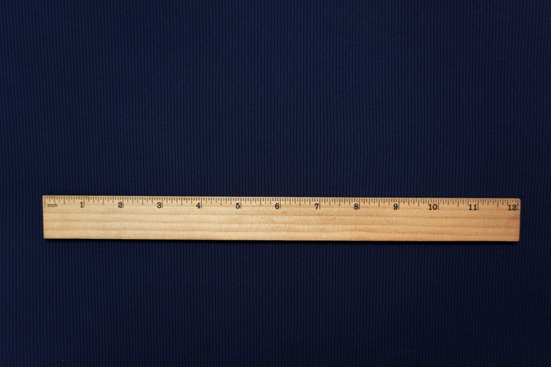 Deep Navy Famous Maker Nylon Spandex Solid Rib Knit Fabric