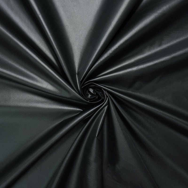 Black Poly Solid Water Resistant Rainwear Woven Fabric