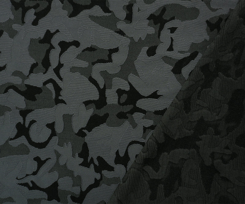 Dark Gray Famous Maker Nylon Spandex Camo Jacquard Double Knit Fabric