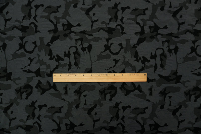 Dark Gray Famous Maker Nylon Spandex Camo Jacquard Double Knit Fabric