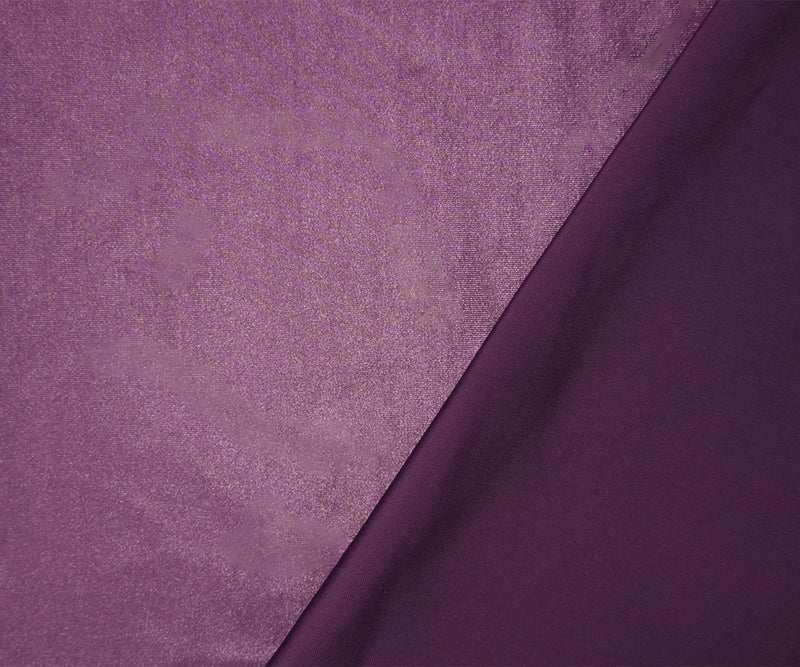 Deep Purple Famous Maker Nylon Solid Satin Tricot Knit Yoga Fabric