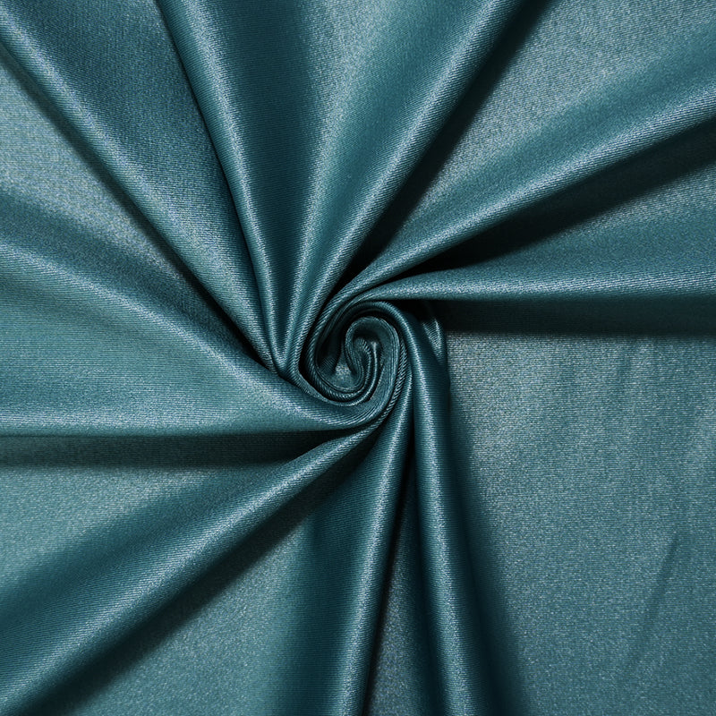 Teal Green Famous Maker Nylon Solid Satin Tricot Knit Yoga Fabric