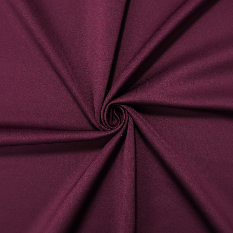 Deep Wine Red Famous Maker Nylon Spandex Solid Double Knit Fabric