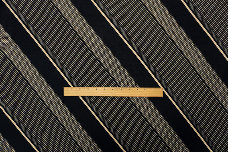 Black Famous Maker Nylon Spandex Stripe Jacquard Double Knit Fabric