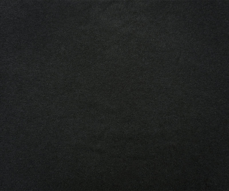 Black Cotton Solid Brushed Sweatshirt Fleece Knit Fabric