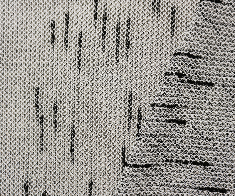 White-Black Famous Maker Poly Rayon Slub Texture Net Knit Fabric