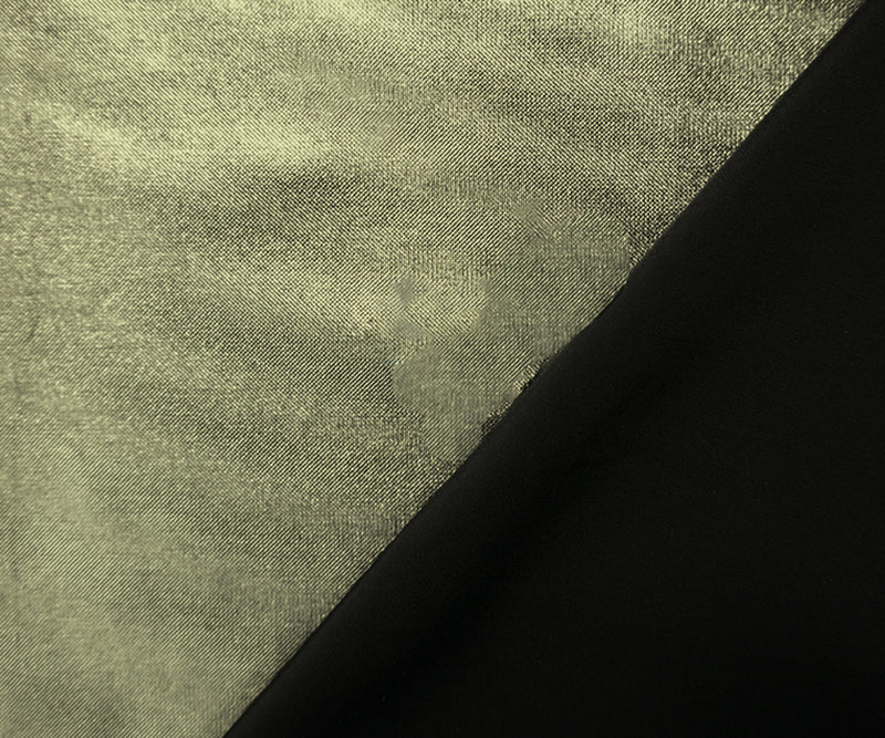 Washed Gold Famous Maker Nylon Foil Satin Tricot Knit Yoga Fabric