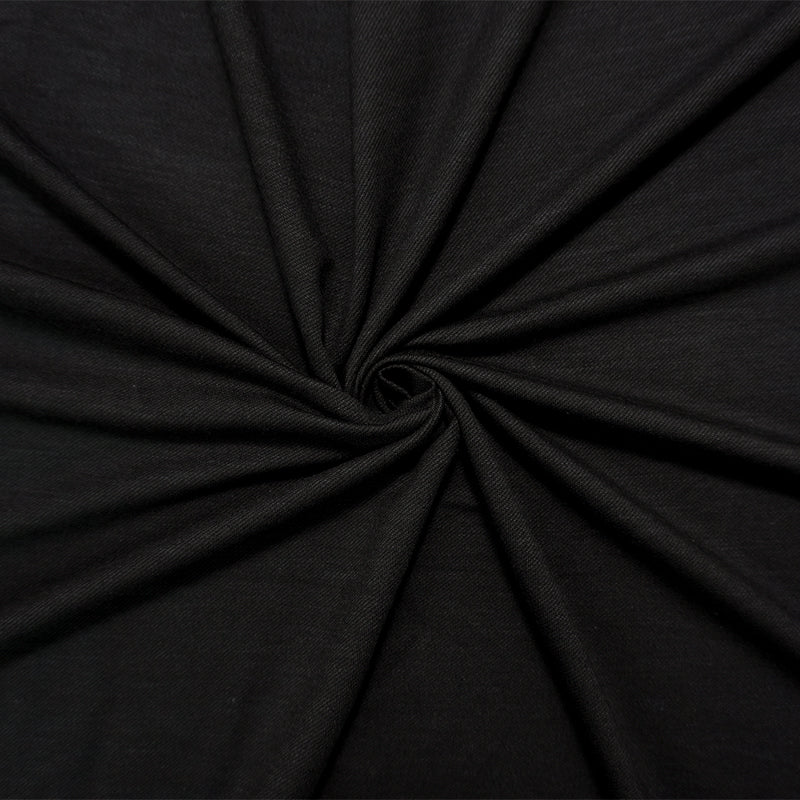 Black Cotton Spandex Twill Knit Knit Fabric