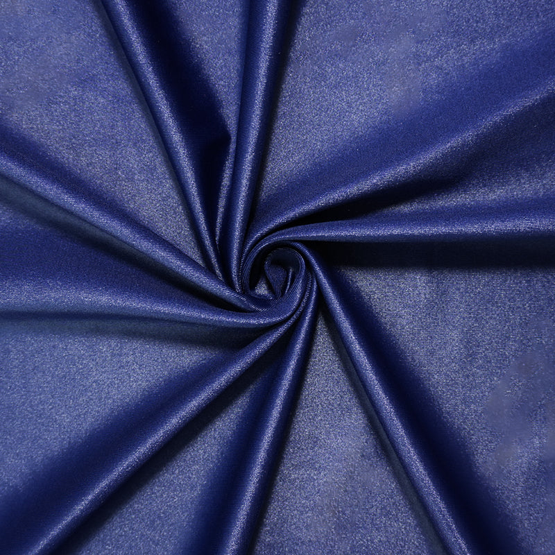 Dark Blue Famous Maker Nylon Solid Satin Tricot Knit Yoga Fabric