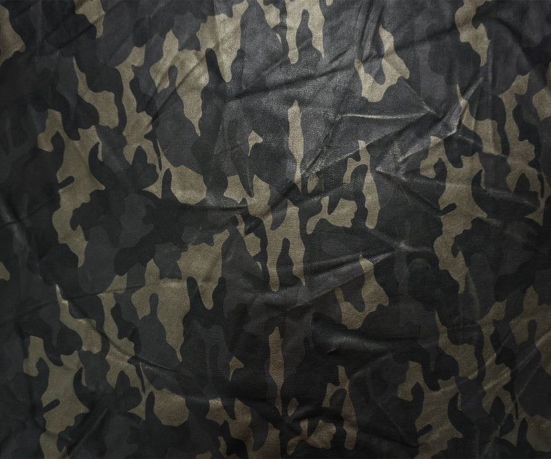 Black Famous Maker PU Blend Camo Printed Soft Shell Fabric