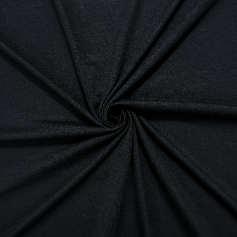Black Famous Maker Rayon Spandex Solid Jersey Knit Fabric