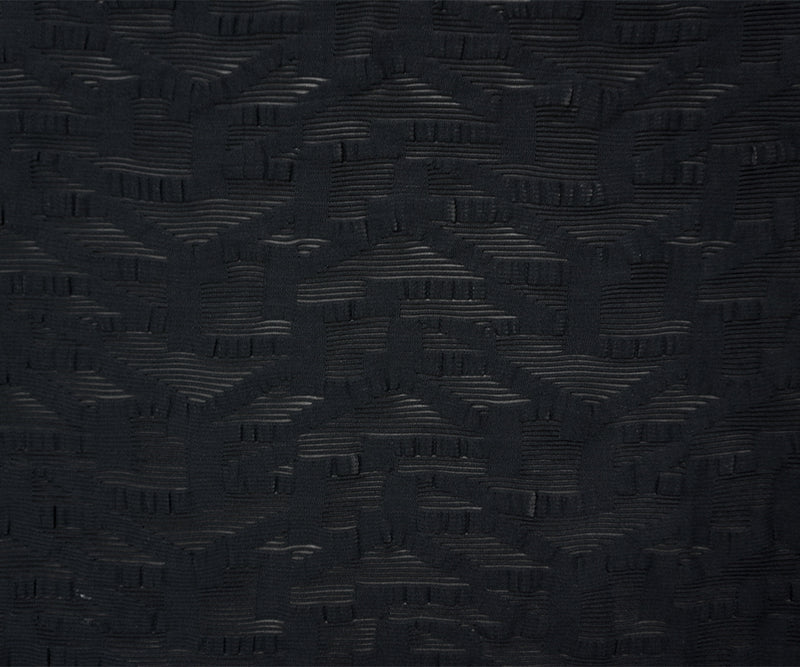 Black Famous Maker Nylon Abstract Geometric Mesh Knit Fabric