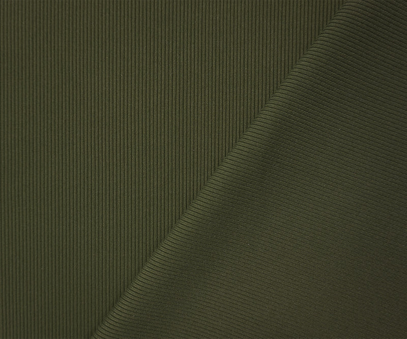 Deep Green Famous Maker Nylon Spandex Solid Rib Knit Fabric