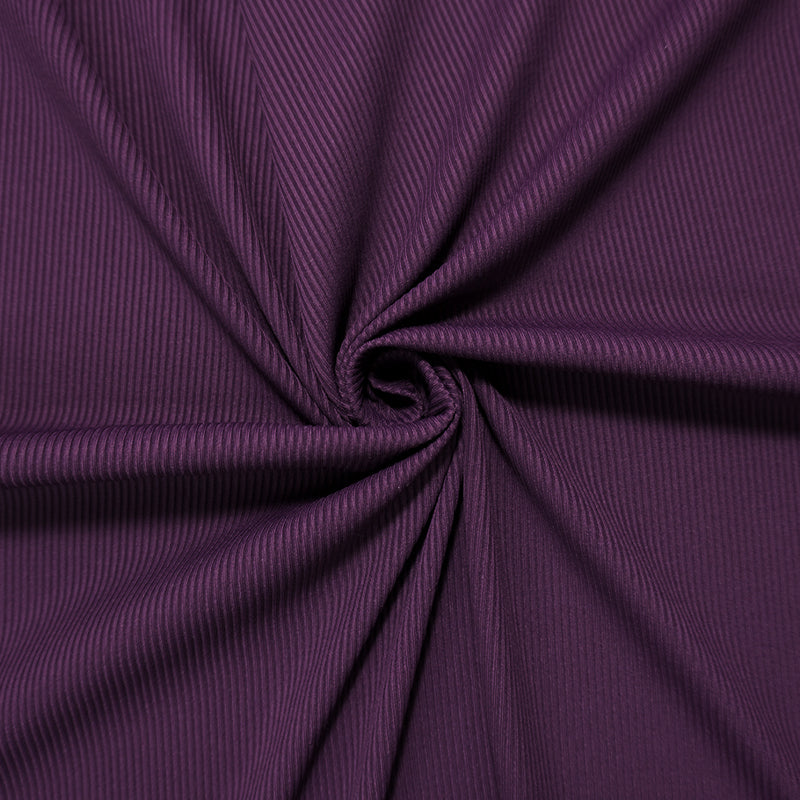 Purple Famous Maker Nylon Spandex Solid Rib Knit Fabric