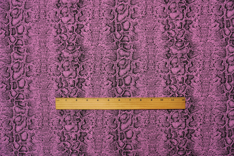 Pink-Black Famous Maker Nylon Reptile Jacquard Double Knit Fabric