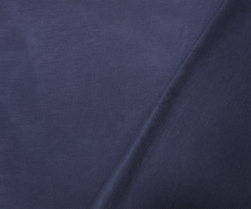 Dark Blue Famous Maker Poly Spandex Solid Rib Knit Fabric