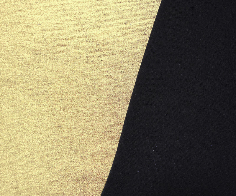 Gold Famous Maker Poly Foil Printed Onionskin Jersey Knit Fabric