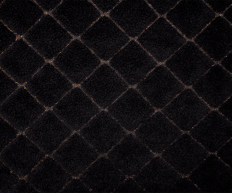 Black Famous Maker Poly Acrylic Diamond Sherpa Fleece Knit Fabric