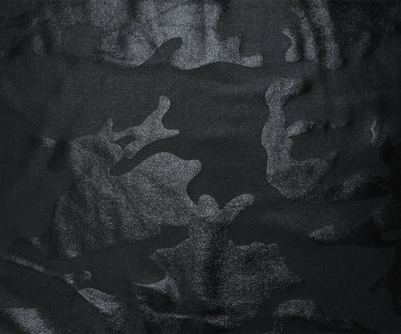 Black Famous Maker Nylon Camo Satin Tricot Knit Yoga Fabric