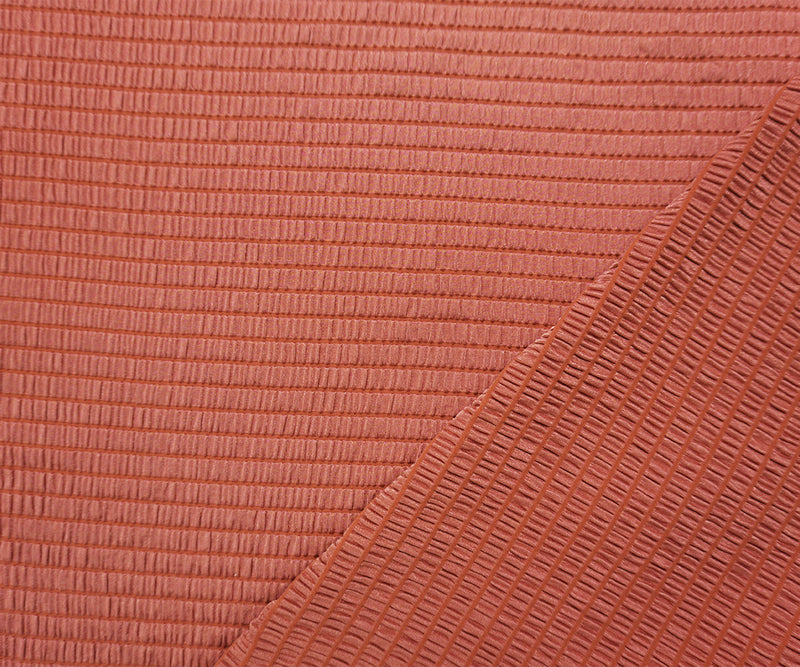 Deep Coral Famous Maker Nylon Spandex Crinkle Stripe Knit Fabric