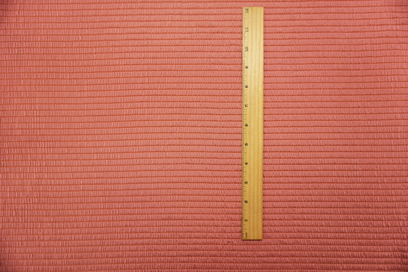 Deep Coral Famous Maker Nylon Spandex Crinkle Stripe Knit Fabric