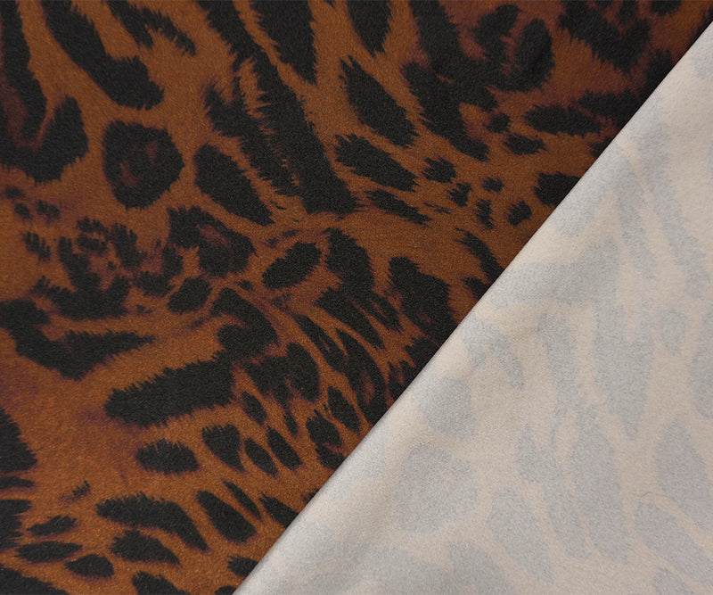 Brown Famous Maker Nylon Spandex Tiger Satin Tricot Knit Fabric