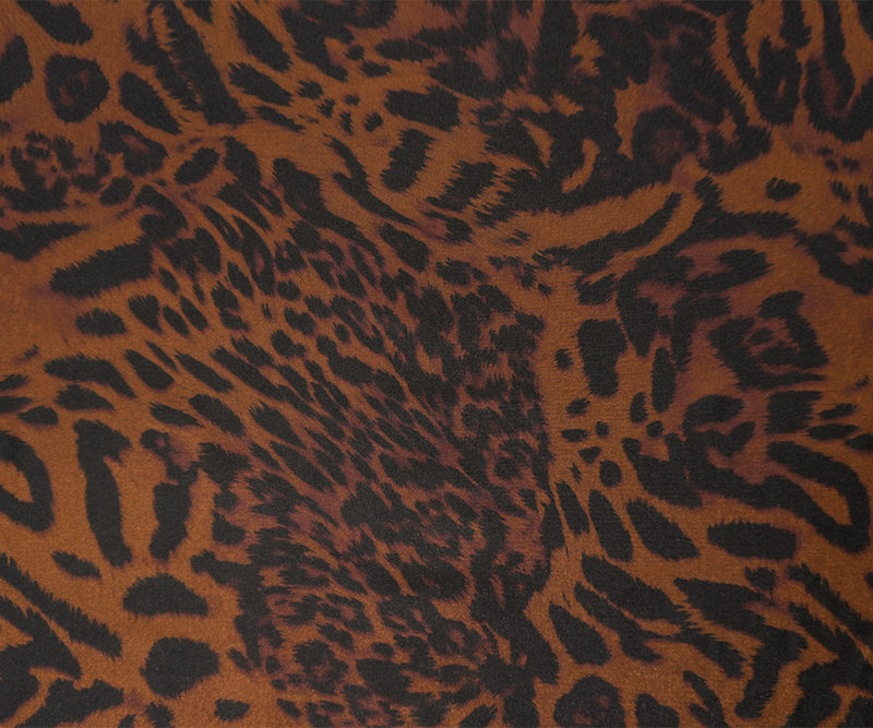 Brown Famous Maker Nylon Spandex Tiger Satin Tricot Knit Fabric
