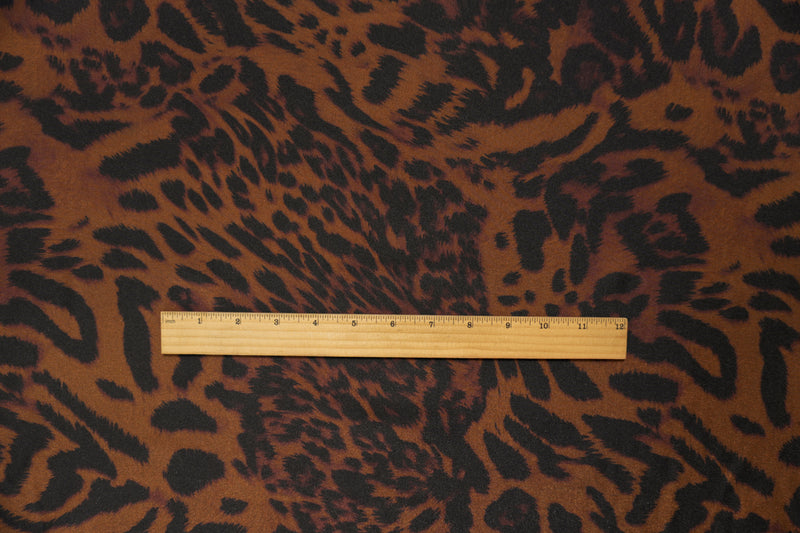 Brown Famous Maker Nylon Spandex Tiger Satin Tricot Knit Fabric
