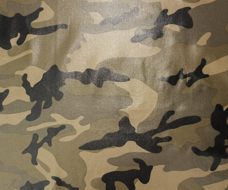 Brown-Multi Famous Maker Nylon Camo Printed Satin Tricot Knit Fabric
