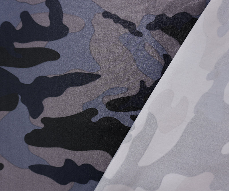 3 YD PC-Blue-Multi Famous Maker Nylon Camo Printed Satin Tricot Knit Fabric