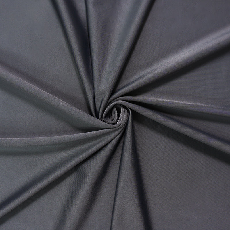 Deep Gray Famous Maker Nylon Solid Satin Tricot Knit Yoga Fabric