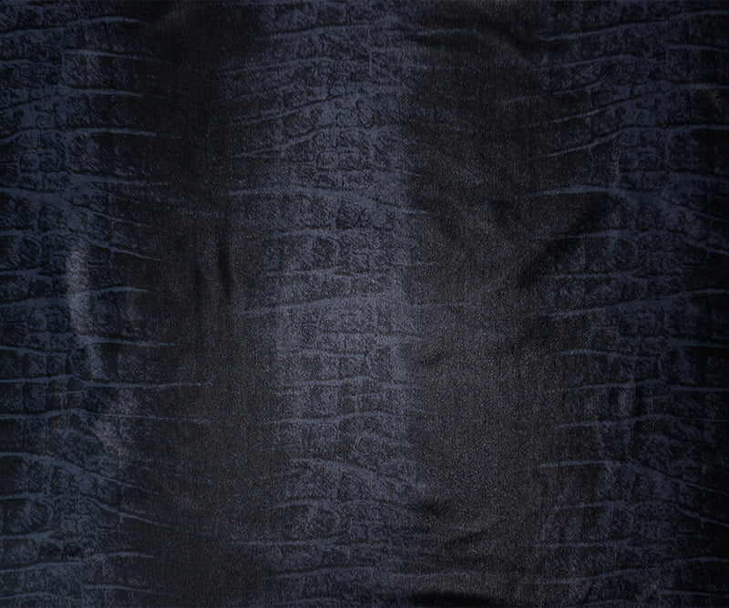Black Famous Maker Nylon Spandex Reptile Satin Tricot Knit Fabric
