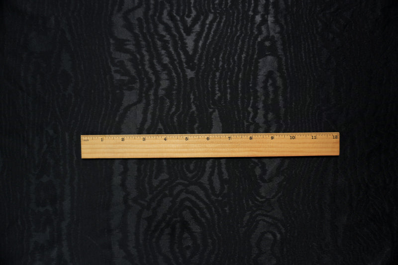 Black Famous Maker Nylon Wood Grain Satin Tricot Knit Fabric