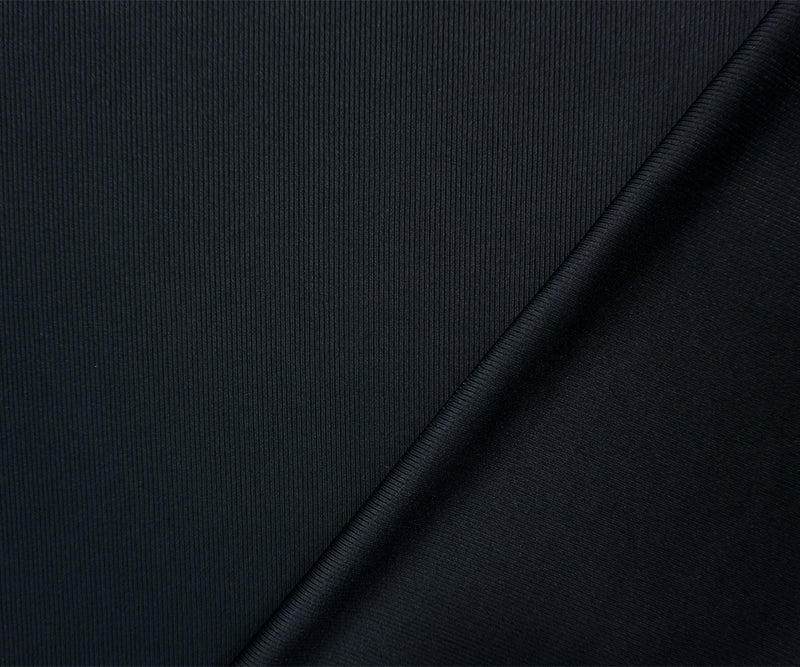Black Famous Maker Nylon Spandex Solid Rib Knit Yoga Fabric