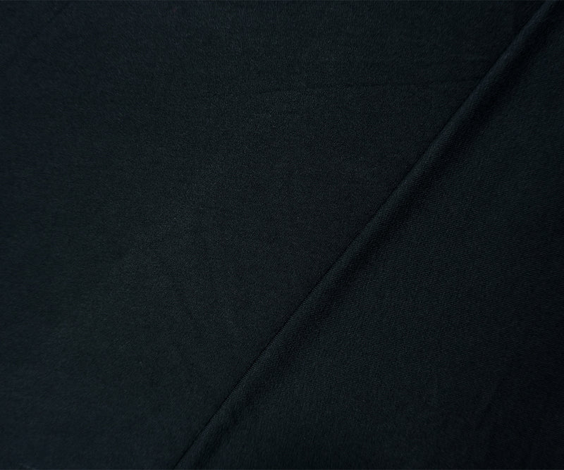 Black Poly Cotton Spandex Solid Jersey Knit Fabric