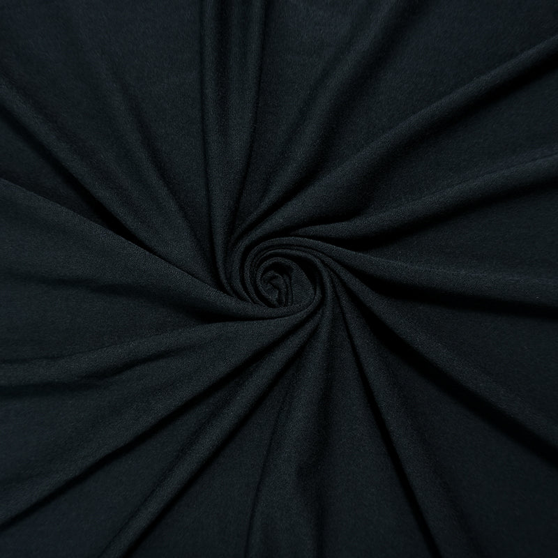 Black Poly Cotton Spandex Solid Jersey Knit Fabric
