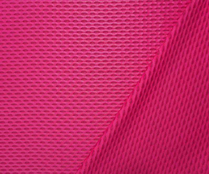 Hot Pink Famous Maker Nylon Spandex Mesh 3D Knit Yoga Fabric