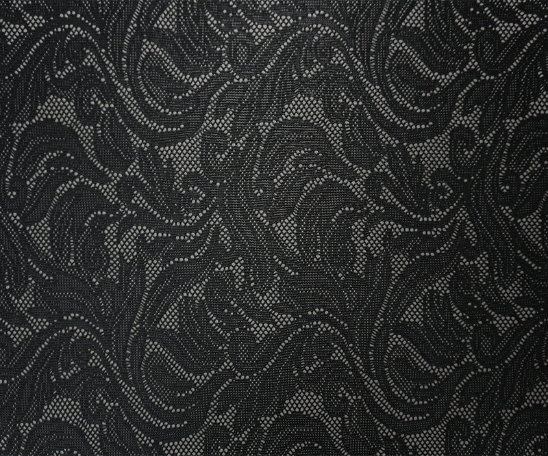 Black Famous Maker Poly Spandex Floral Lace Knit Fabric
