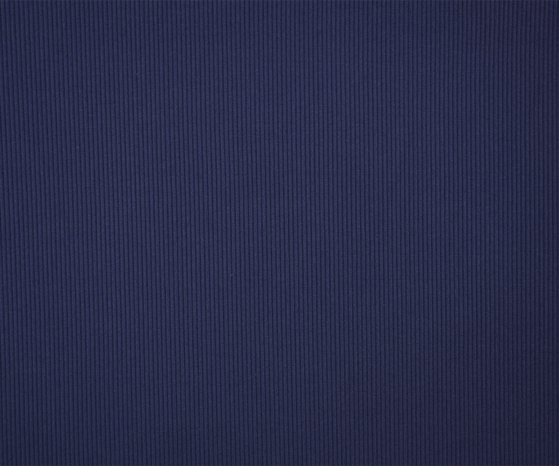Deep Navy Famous Maker Nylon Spandex Solid Rib Knit Yoga Fabric