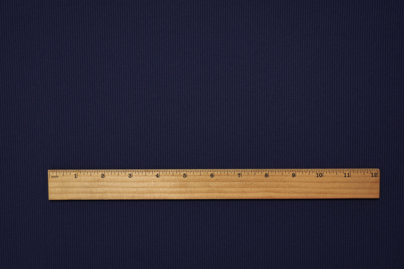 Deep Navy Famous Maker Nylon Spandex Solid Rib Knit Yoga Fabric