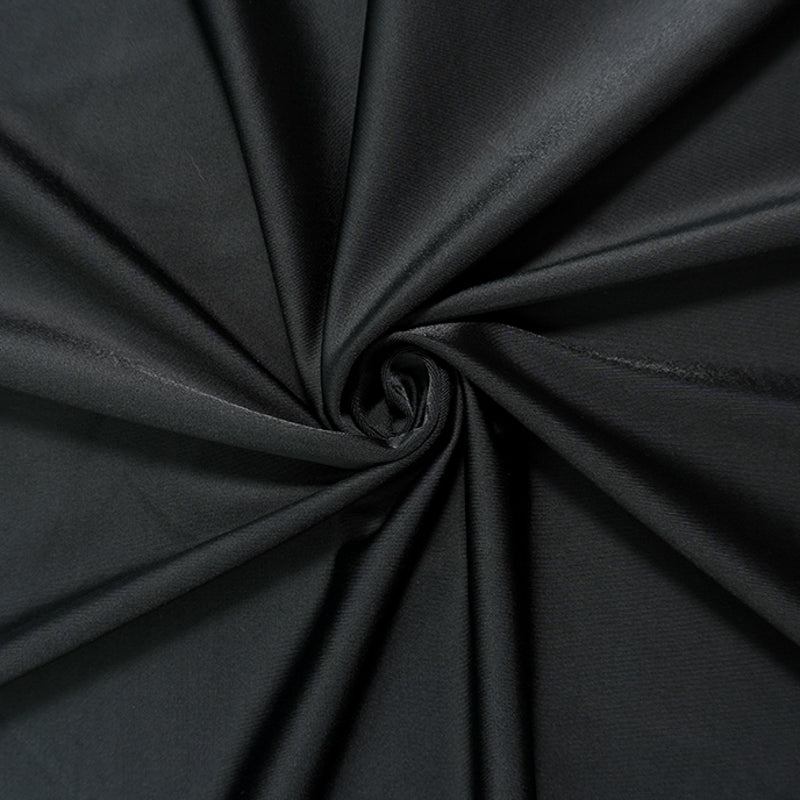 Black Famous Maker Nylon Solid Satin Tricot Knit Yoga Fabric