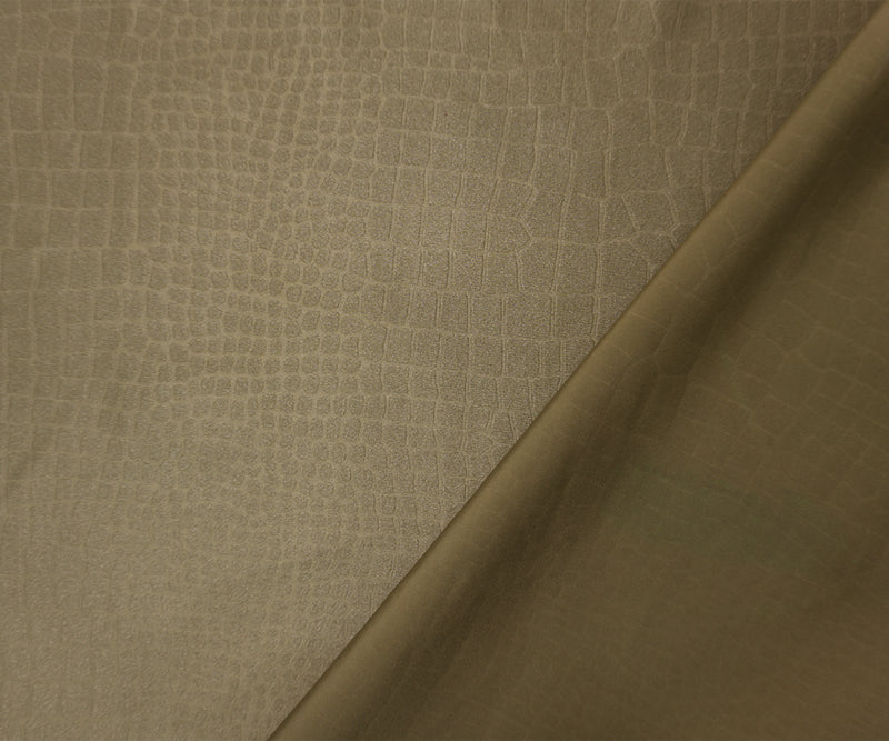 Olive Brown Famous Maker Nylon Reptile Satin Tricot Knit Fabric