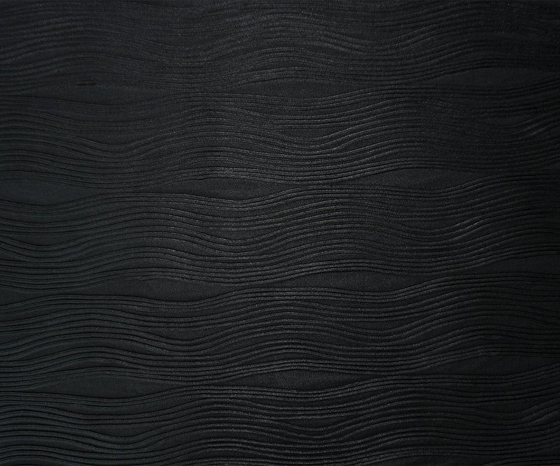 Black Famous Maker Poly Spandex Stretch Pleat Wave Knit Fabric