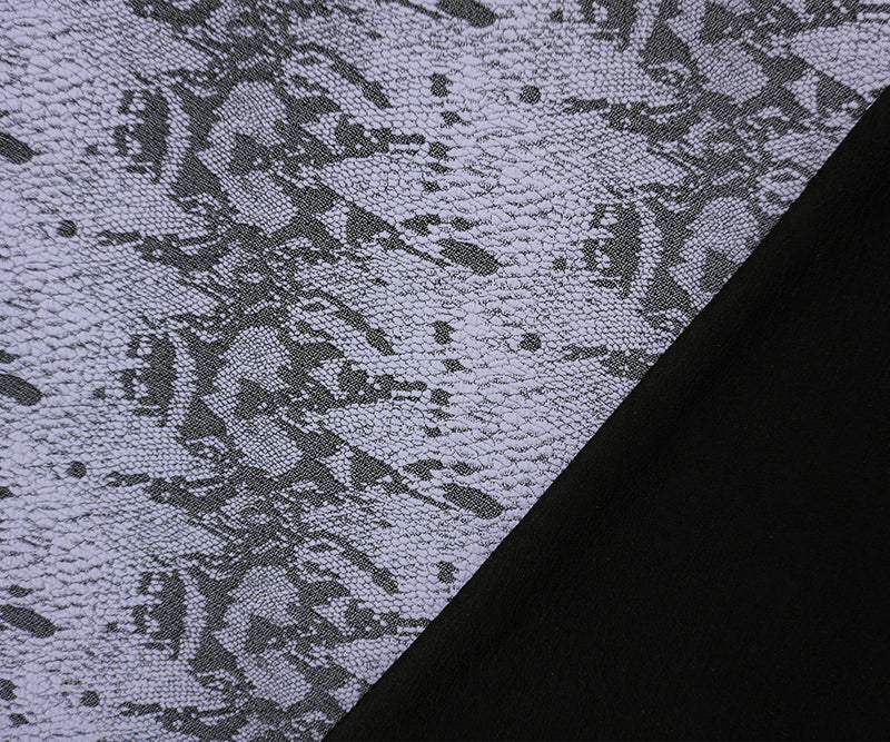 Purple-Black Famous Maker Reptile Jacquard Double Knit Yoga Fabric