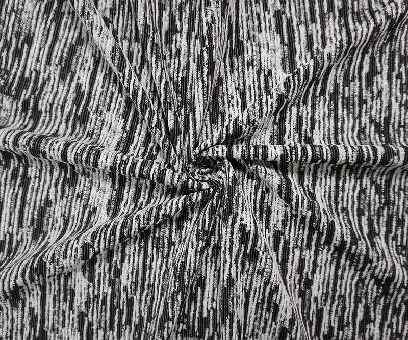 White Famous Maker Nylon Texture Jacquard Double Knit Fabric