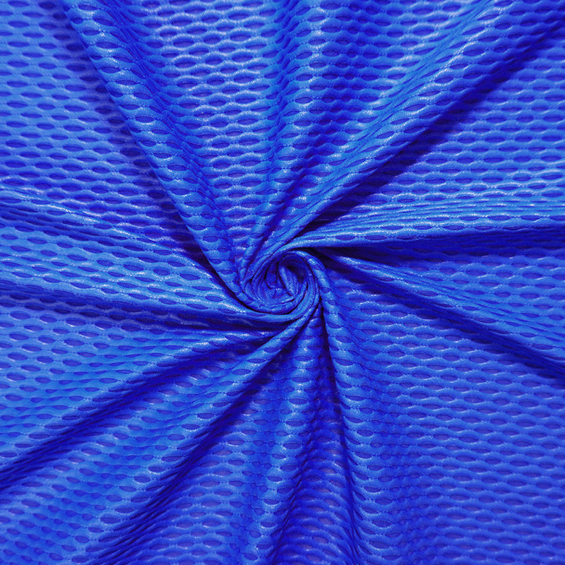 Blue Famous Maker Nylon Spandex Mesh 3D Knit Yoga Fabric
