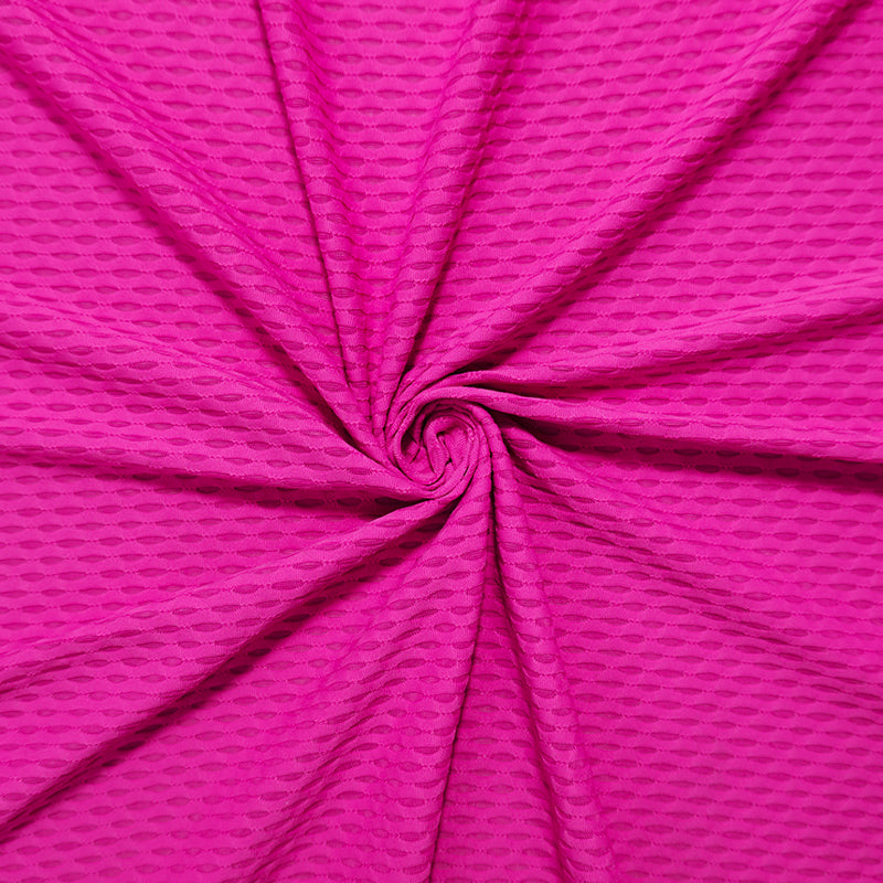 Fuchsia Pink Famous Maker Nylon Spandex Mesh 3D Knit Yoga Fabric