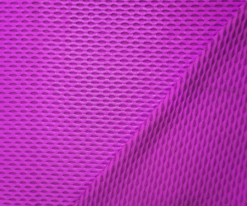 Bright Purple Famous Maker Nylon Spandex Mesh 3D Knit Yoga Fabric