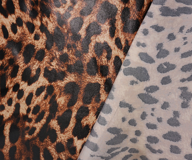Brown-Multi Famous Maker Nylon Cheetah Satin Tricot Knit Fabric