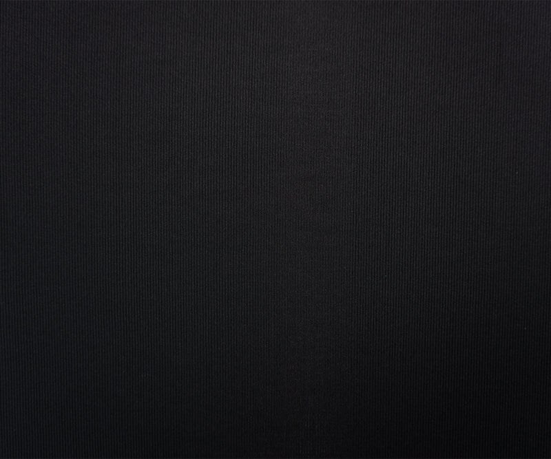 Black Famous Maker Nylon Spandex Solid Rib Knit Yoga Fabric